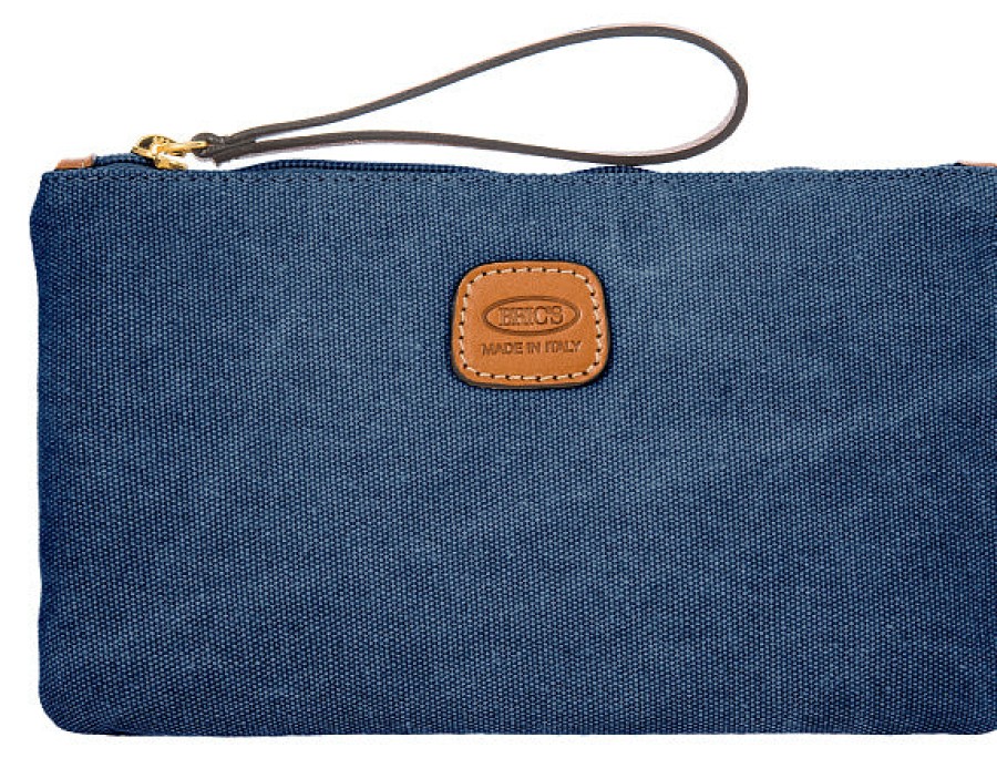 Bags London Luggage | Sorrento Cotton Canvas Flat Clutch - Blue