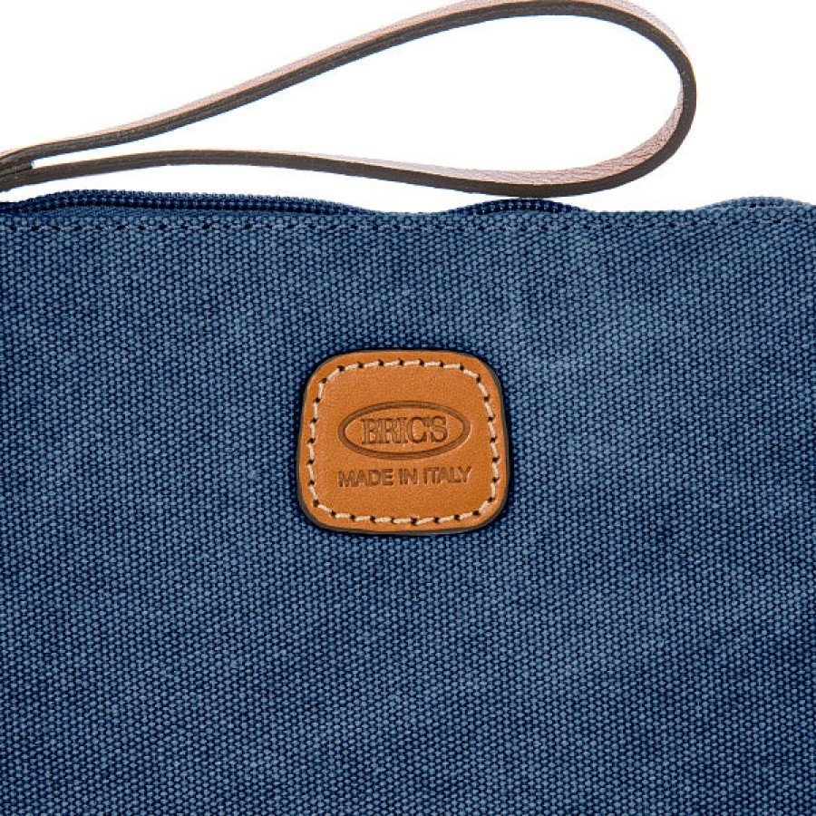 Bags London Luggage | Sorrento Cotton Canvas Flat Clutch - Blue