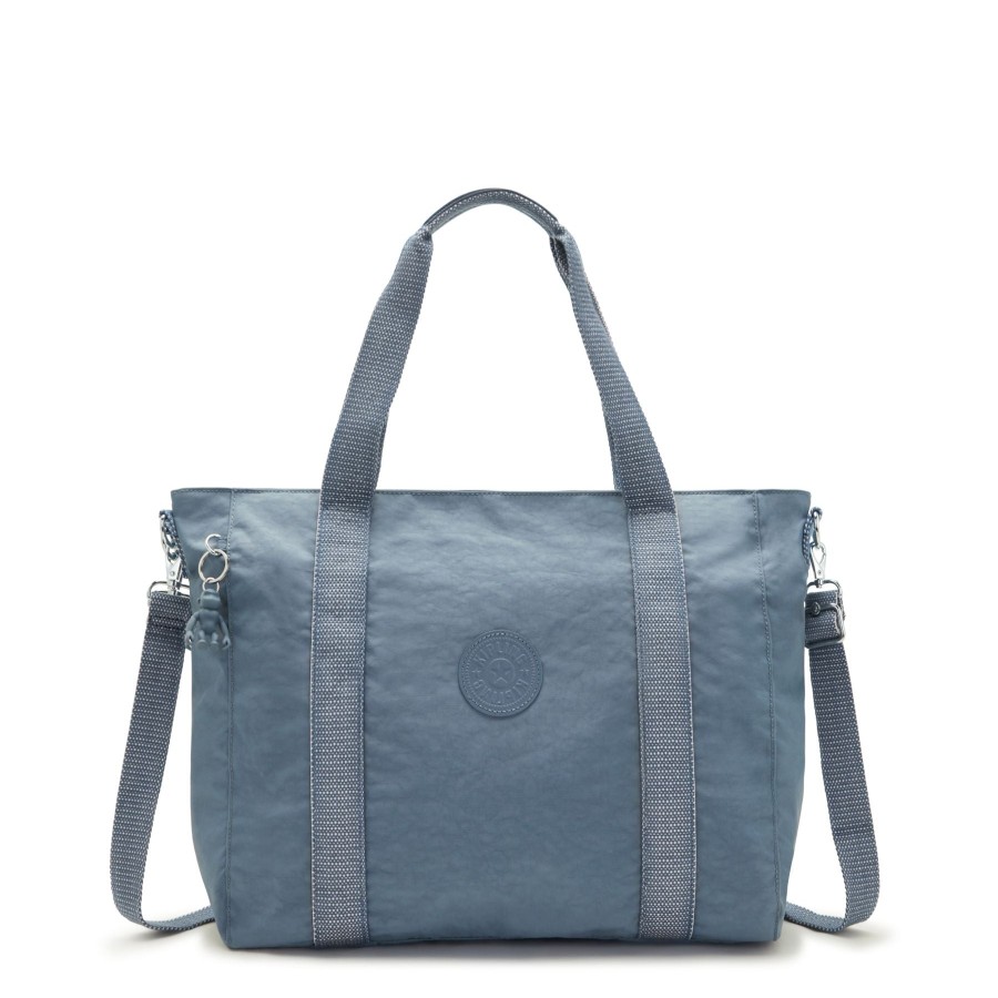 Bags London Luggage | Asseni Large Tote With Internal Compartments - Brush Blue