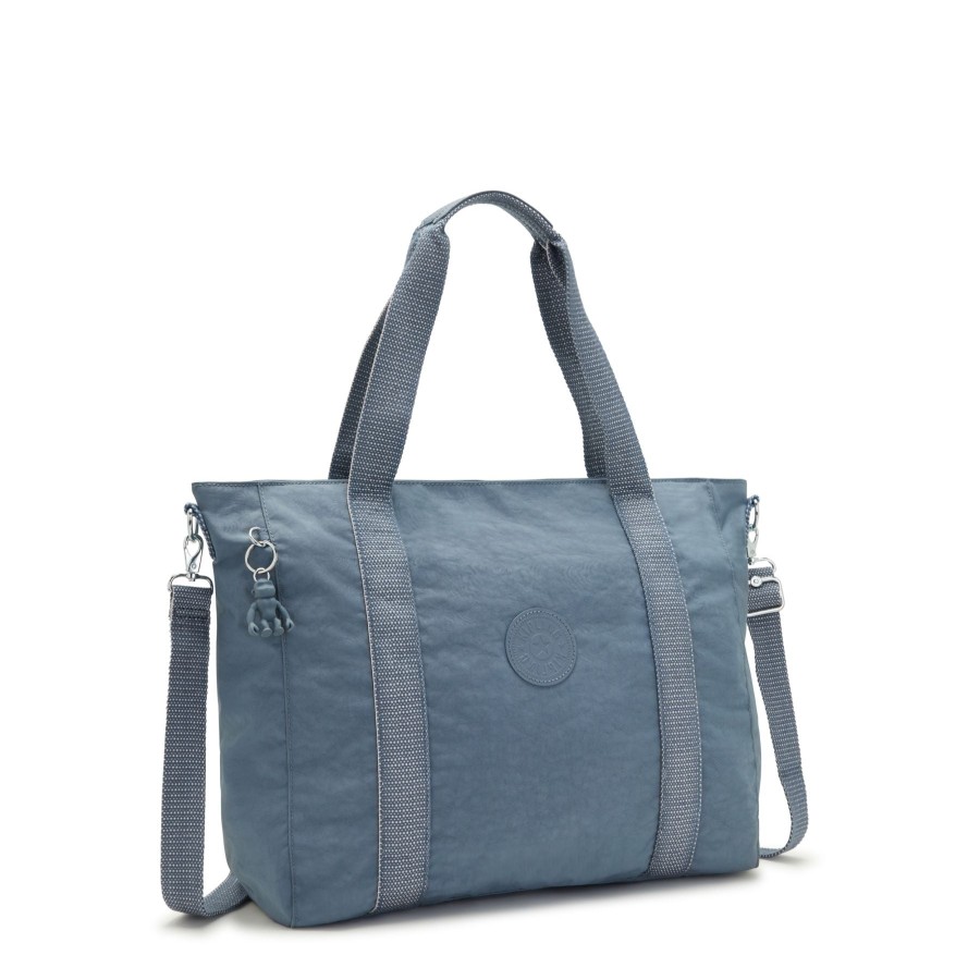 Bags London Luggage | Asseni Large Tote With Internal Compartments - Brush Blue